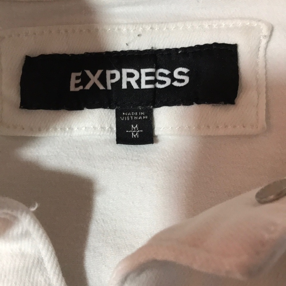 Express Button Front Crop Denim Jacket